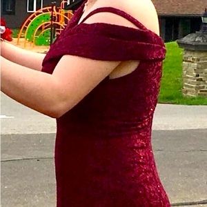 Prom dress from highschool,worn once for about 6 hours. bought at david’s bridal
